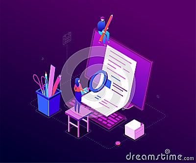 Copywriting concept - modern colorful isometric vector illustration Vector Illustration