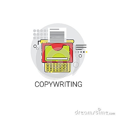 Copywriting Freelance Occupation Content Marketing Icon Vector Illustration