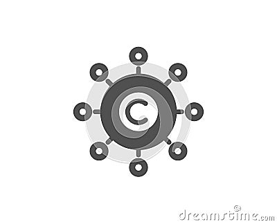 Copywriting network simple icon. Copyright sign. Vector Illustration