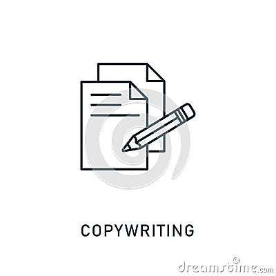 Copywriting outline icon. Thin style design from smm icons collection. Pixel perfect symbol of copywriting icon. Web Stock Photo
