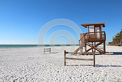 Coquina beach on Anna Maria Island, Florida Stock Photo