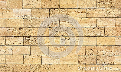 Coquina, shelly house limestone wall textured background. Stock Photo