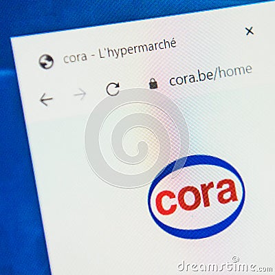 Cora Web Site. Selective focus. Editorial Stock Photo