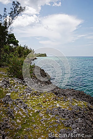 Coral beaches and turquoise water on the wild noon coast of Cuba, Bay of Pigs Stock Photo