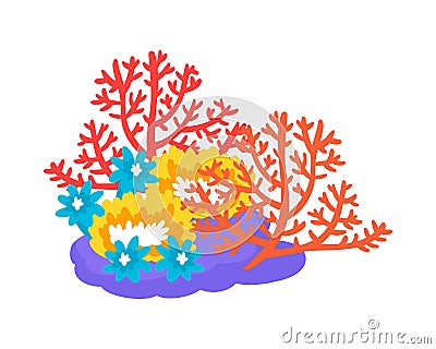 Coral Bleaching Isometric Composition Cartoon Illustration