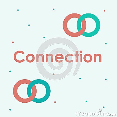 Coral and blue block of chain Vector Illustration