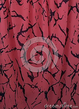 coral color with black wood twig pattern corak Stock Photo