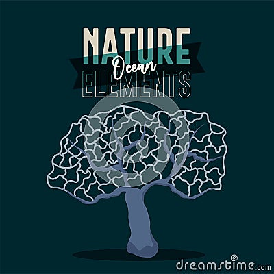 Coral draw nature oceans Vector Illustration