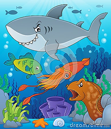 Coral fauna topic image 2 Vector Illustration