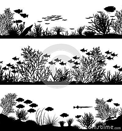 Coral foregrounds Vector Illustration