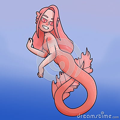 Coral mermaid. Fish in the ocean. Stock Photo