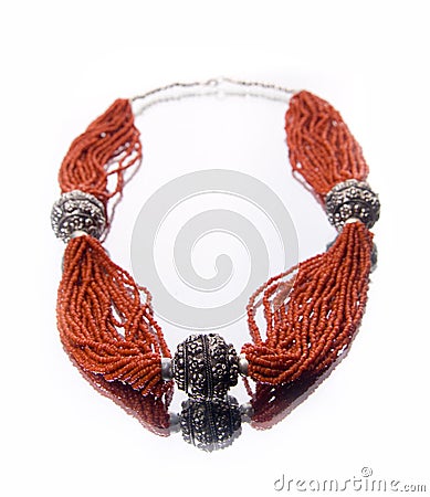 Coral necklace Stock Photo