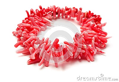 Coral necklace Stock Photo