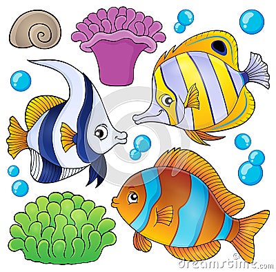 Coral reef fish theme collection 3 Vector Illustration