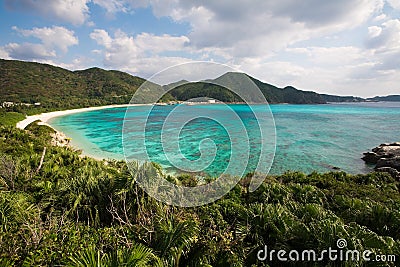 Coral reef next to the beach in Okinawa, Japan Stock Photo