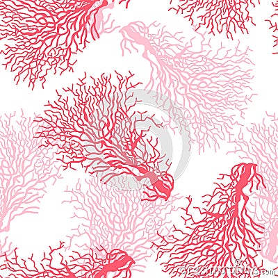 Coral reef seamless pattern Vector Illustration