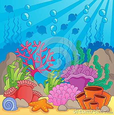 Coral reef theme image 3 Vector Illustration