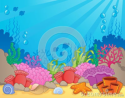 Coral reef theme image 4 Vector Illustration