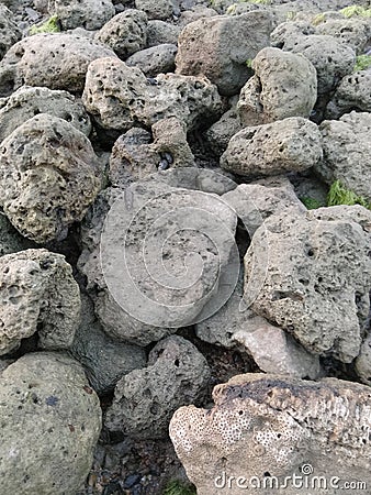 coral rocks around the beach Stock Photo