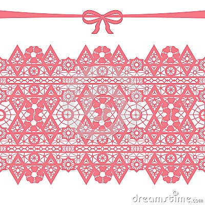 Coral seamless lace Stock Photo