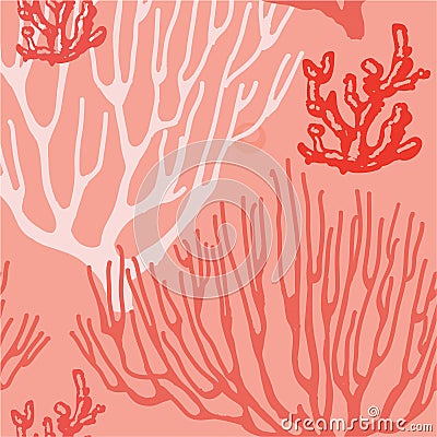 Coral seamless pattern. Living coral Vector Illustration