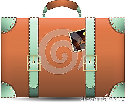 Coral Travel Suitecase. Vector Illustration Vector Illustration