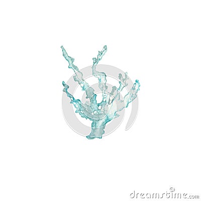 coral, ocean, sea, nature, blue color, watercolour, clipart Cartoon Illustration