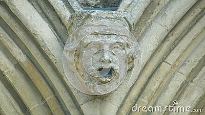 Corbel Head on The West Front of Salisbury Cathedral K Stock Photo