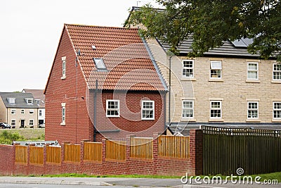 Corby, United Kingdom - August 29, 2018: old classical brik english building or houses. Editorial Stock Photo