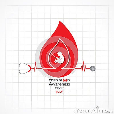 Cord Blood awareness month observed in July Every Year Vector Illustration