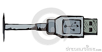 Cord for charging the phone. Vector drawing Vector Illustration