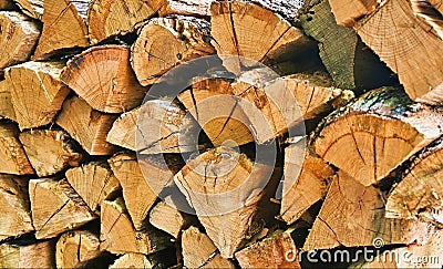 Cord of Firewood, seasoned and ready for the fireplace Stock Photo