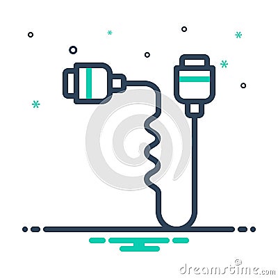 Mix icon for Cord, rope and chord Vector Illustration