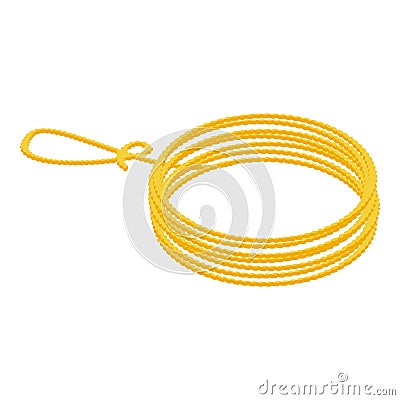 Cord lasso icon, isometric style Vector Illustration