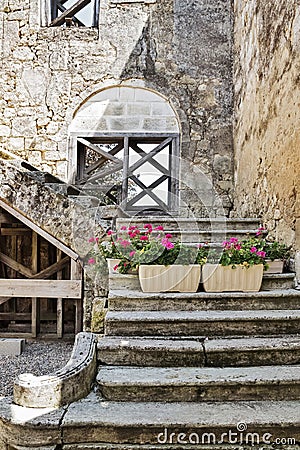 Cordeliers cloister in Saint-Emilion, France Stock Photo