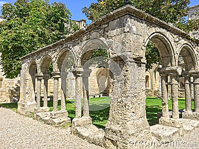 Cordeliers cloister in Saint-Emilion, France Stock Photo