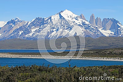 Cordillera Paine in Torres del Paine National Park. Patagonia. Chile Stock Photo