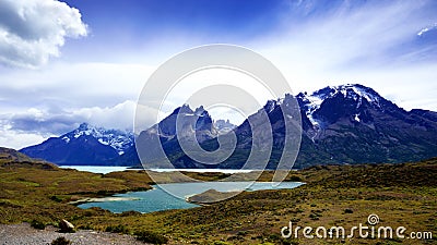 Cordillera Paine in `Torres del Paine` National Park, Patagonia Stock Photo