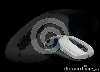Cordless computer mouse overlay Stock Photo