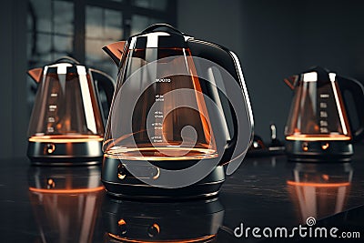 Cordless electric kettles with rapid boiling techn Stock Photo