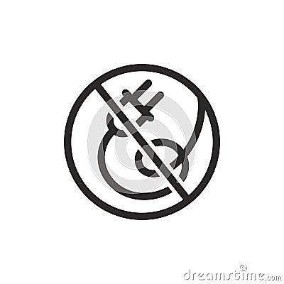 Cordless icon. Household appliances or other technic option sign. No plug symbol Vector Illustration