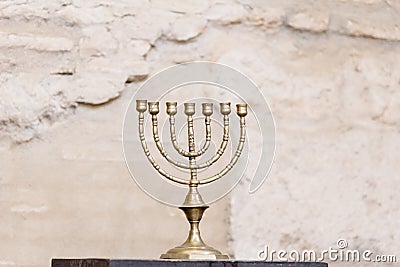 The menorah in the synagogue of Cordoba. Editorial Stock Photo