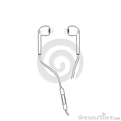 Cords earphones. Vector illustration Vector Illustration