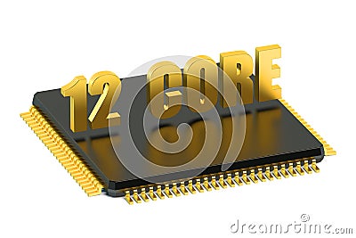 12 core chip CPU for smatphone and tablet Stock Photo