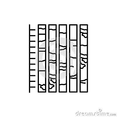 Core sampling line black icon. Sign for web page, mobile app, button Vector Illustration