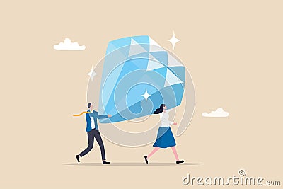 Core value or value proposition, CLV customer lifetime value or company valuation, profit or corporate worth concept, business Vector Illustration