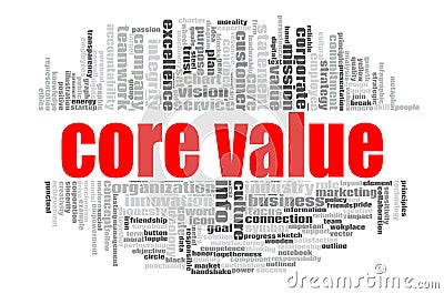 Core value word cloud Stock Photo