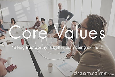 Core Values Goals Mission Business Purpose Concept Stock Photo