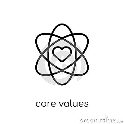 core values icon. Trendy modern flat linear vector core values i Vector Illustration