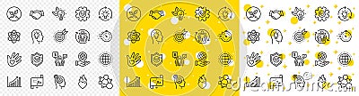 Core values line icons. Integrity, Target purpose and Strategy. Trust handshake, goal. Vector Stock Photo